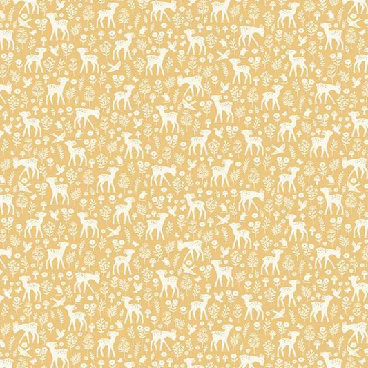Tissu Makower Little Ones Deer Yellow