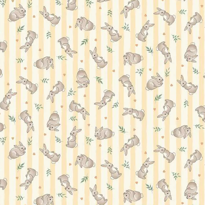 tissu makower little ones bunnies yellow