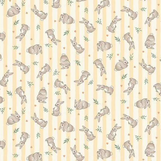 Tissu Makower Little Ones Bunnies Yellow