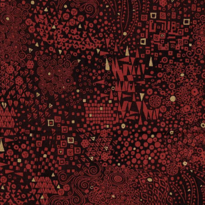 Tissu patchwork motifs géométriques fins bordeaux et crème, pour décoration intérieure et habillement, disponible chez Mille et Un Tissus à Moulins.