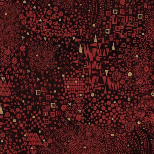 Tissu patchwork motifs géométriques fins bordeaux et crème, pour décoration intérieure et habillement, disponible chez Mille et Un Tissus à Moulins.