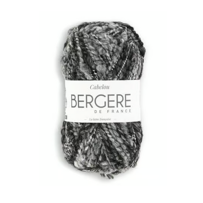 Pelote de laine Cabelou Bergère de France, fil bouclé à boucles irrégulières effet mouton