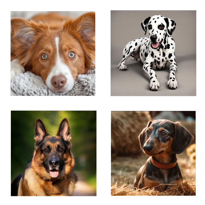 Panneaux carrés Chiens