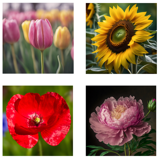 Panneaux carrés Fleurs 2