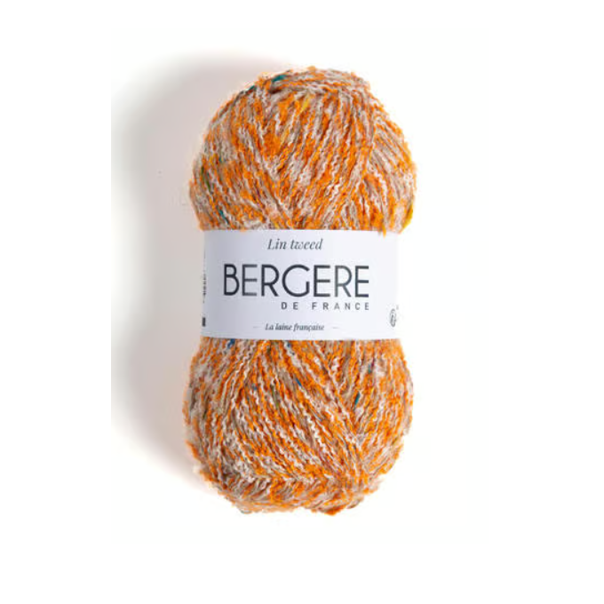 Lin Tweed Orange Bergère de France