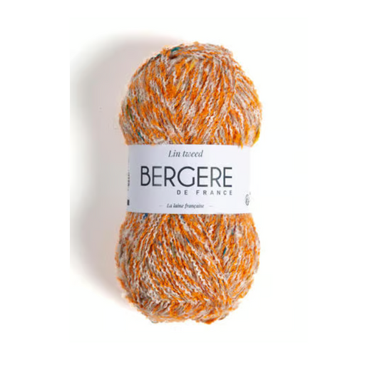 Lin Tweed Orange Bergère de France