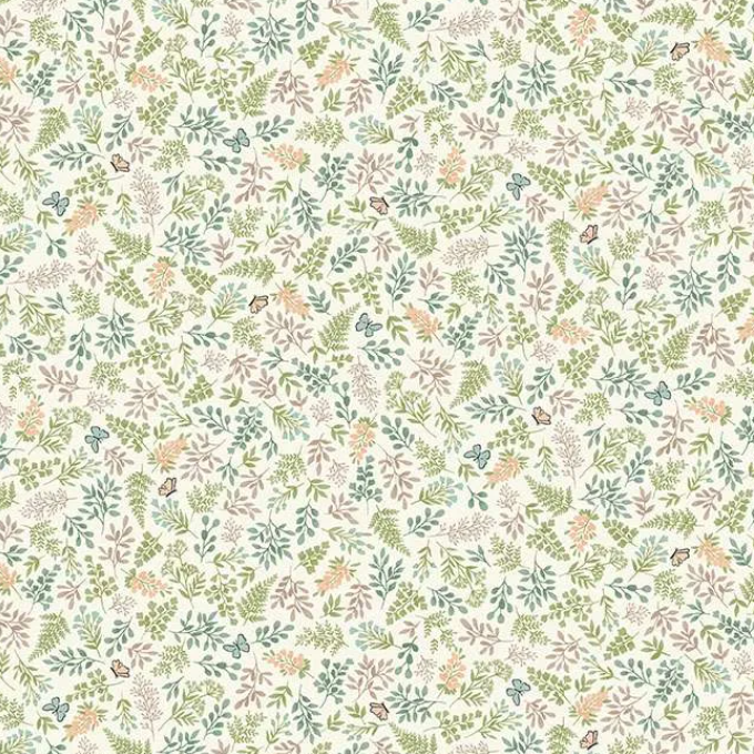 tissu makower little ones foliage cream