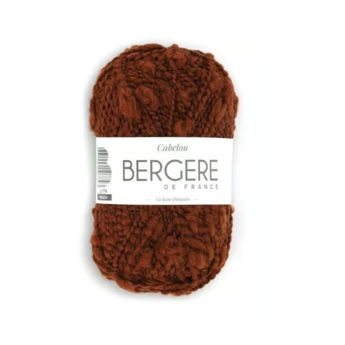 Pelote de laine Cabelou Bergère de France, fil bouclé à boucles irrégulières effet mouton