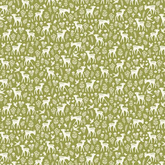 Tissu Makower Little Ones Deer Green