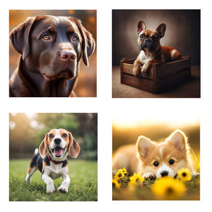 Panneaux carrés Chiens
