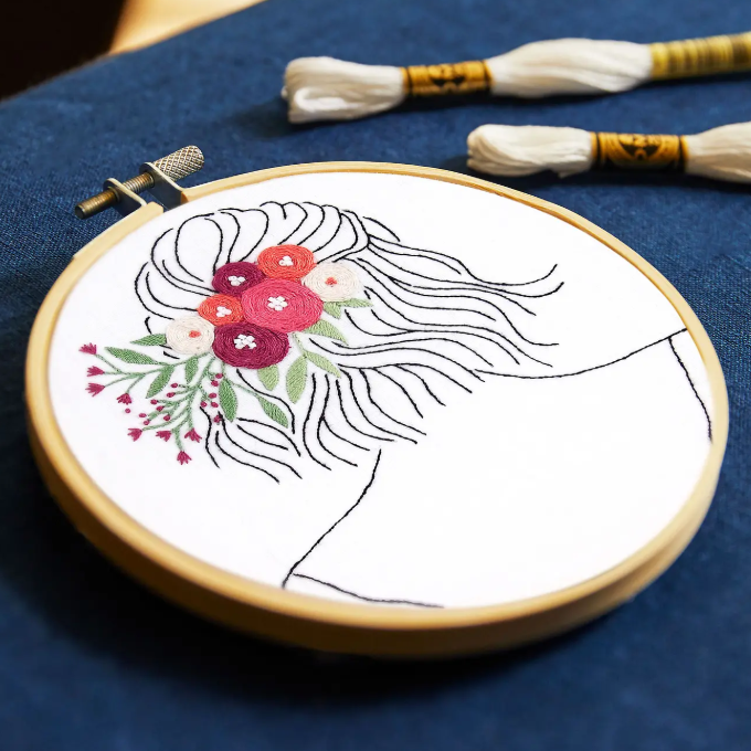 Kit Broderie Coiffure Florale DMC