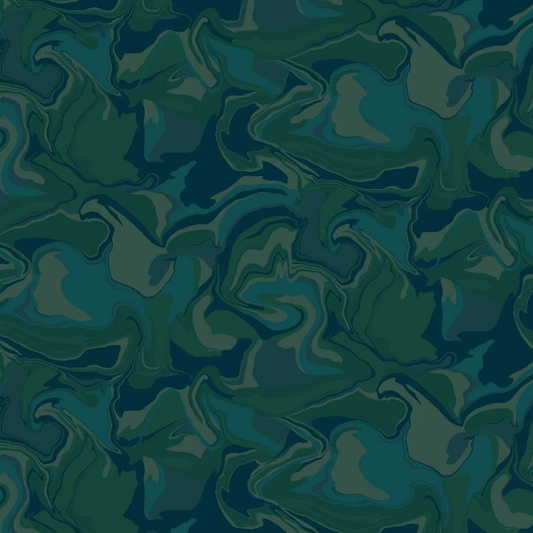 Tissu Coton Patchwork Marbré Vert