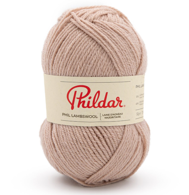 Pelote Phil Lambswool coloris Biche Phildar - Laine d'agneau 50g pour tricot