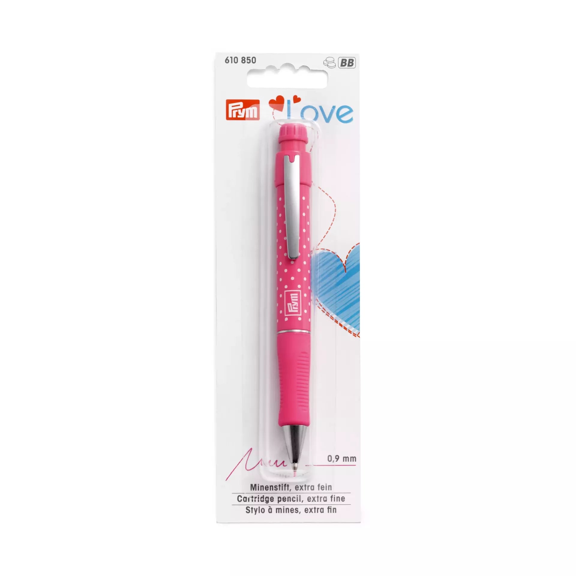 Stylo à mines Prym Love avec 2 mines en fuchsia - fuchsia/fuchsia