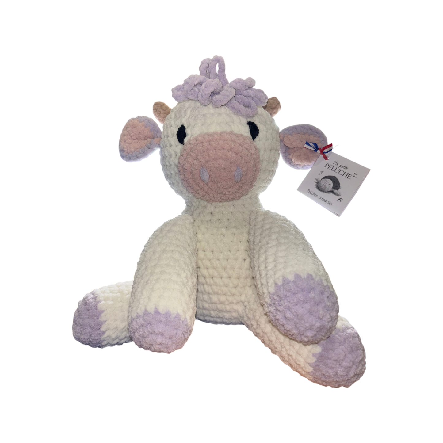 Grande Peluche Vache Crochet Fait Main