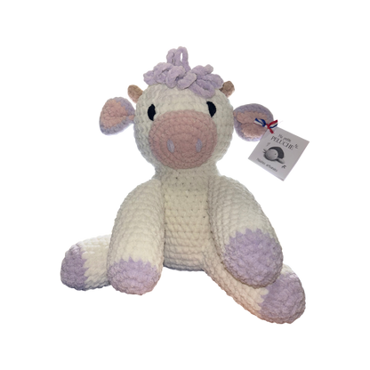 Grande Peluche Vache Crochet Fait Main