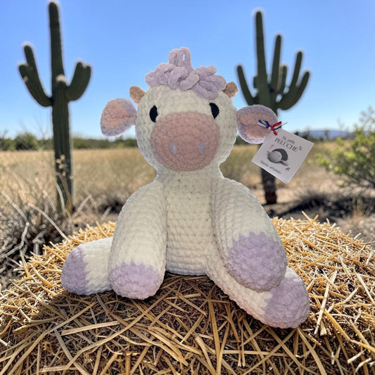 Grande Peluche Vache Crochet Fait Main