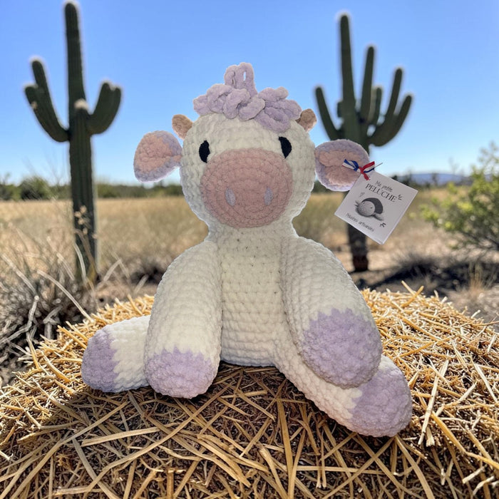Grande Peluche Vache Crochet Fait Main