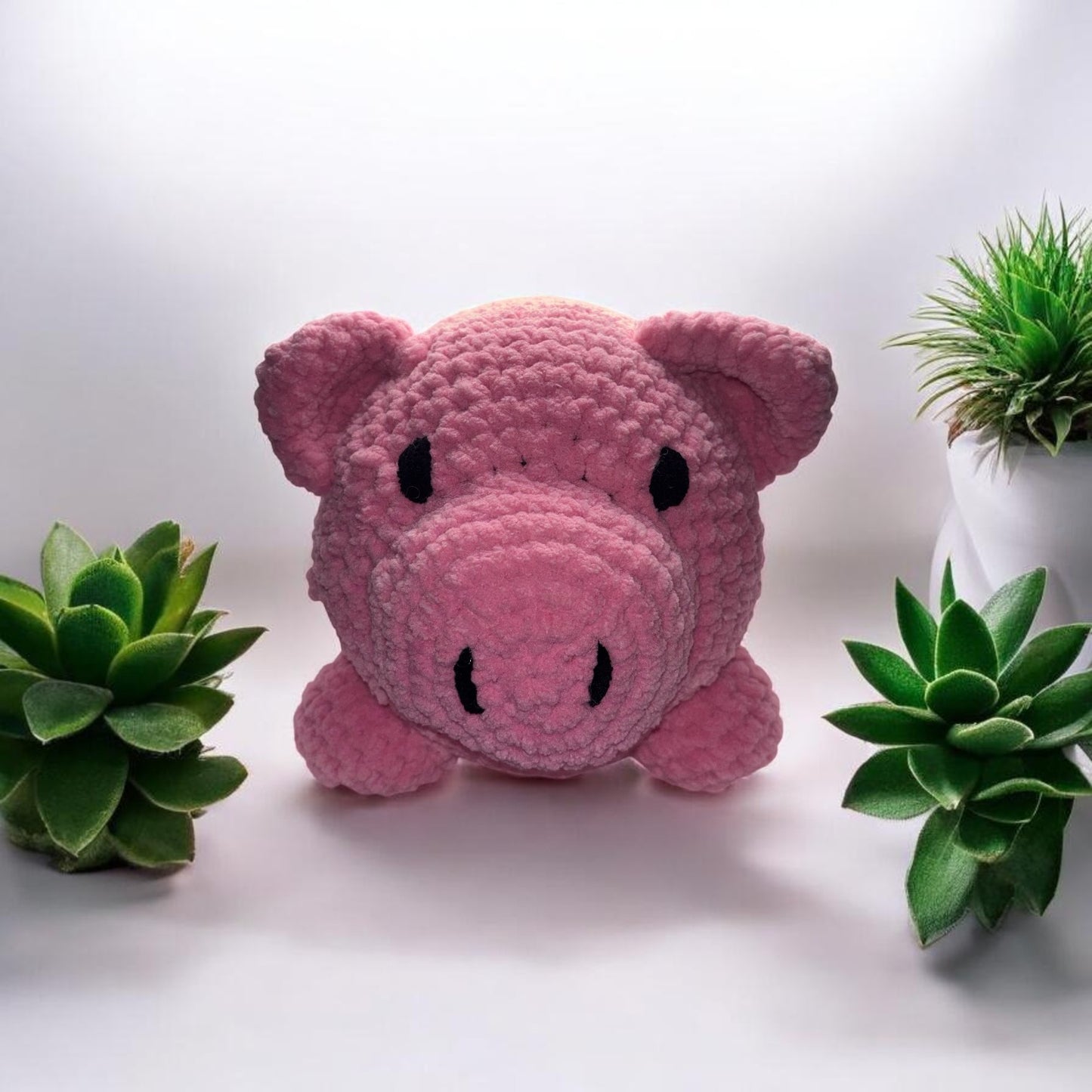 Peluche Cochon Rond Crochet Fait Main