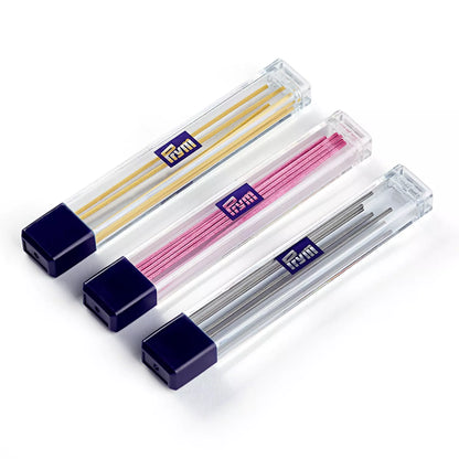 Recharges pour stylo à mines Ø 0 assorties par couleurs - jaune/fuchsia/noir