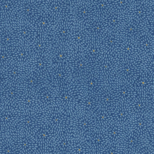 Makower Linen Texture 1473 B7 Denim Blue