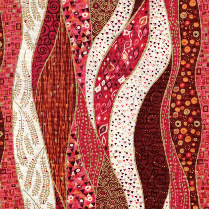 tissu makower golden wave rouge
