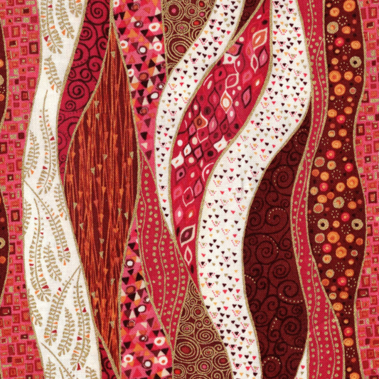 Tissu Makower Golden Wave Rouge