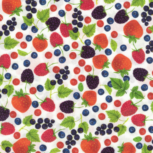 Tissu 100% coton fruits rouges