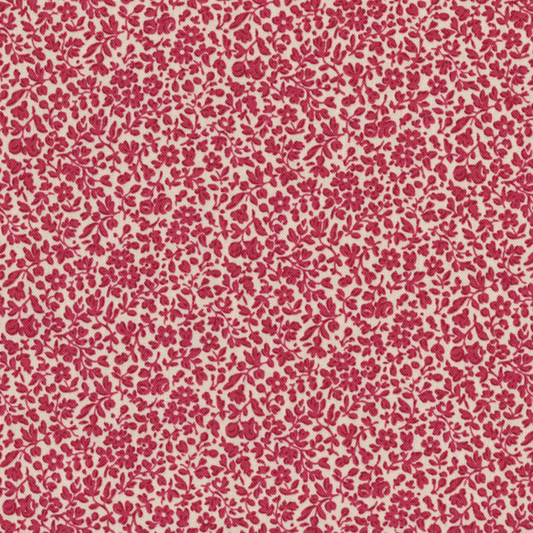 Tissu Tilda Fleurettes Rouge Framboise