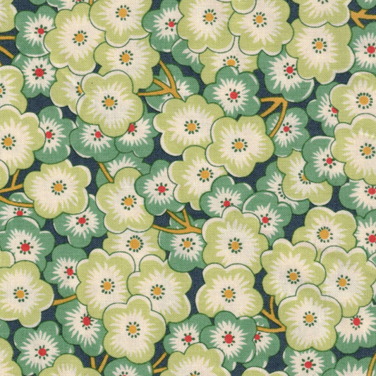 Makower UK Fleurs Vertes Vintage