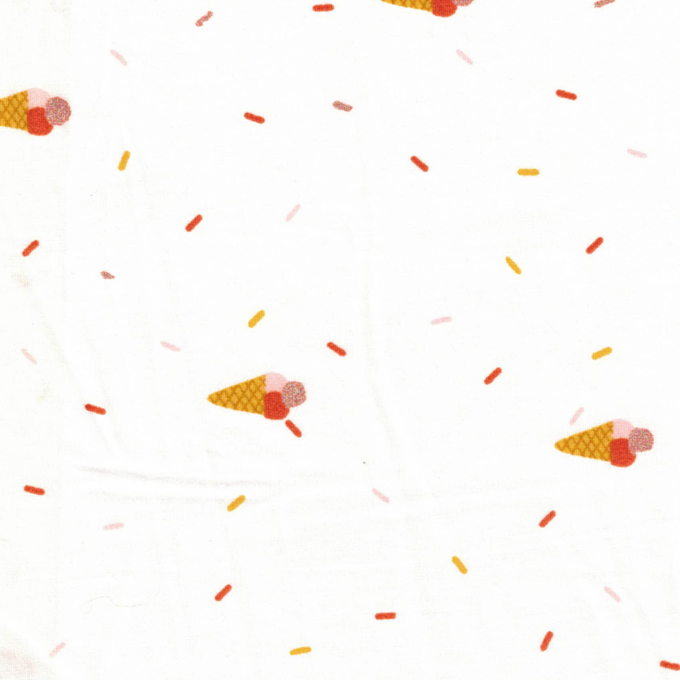Tissu 100% coton cornets de glace