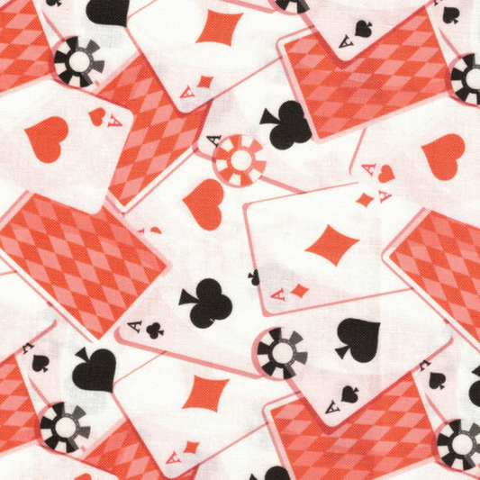 Tissu Patchwork Coton Motif Cartes et Jetons Poker