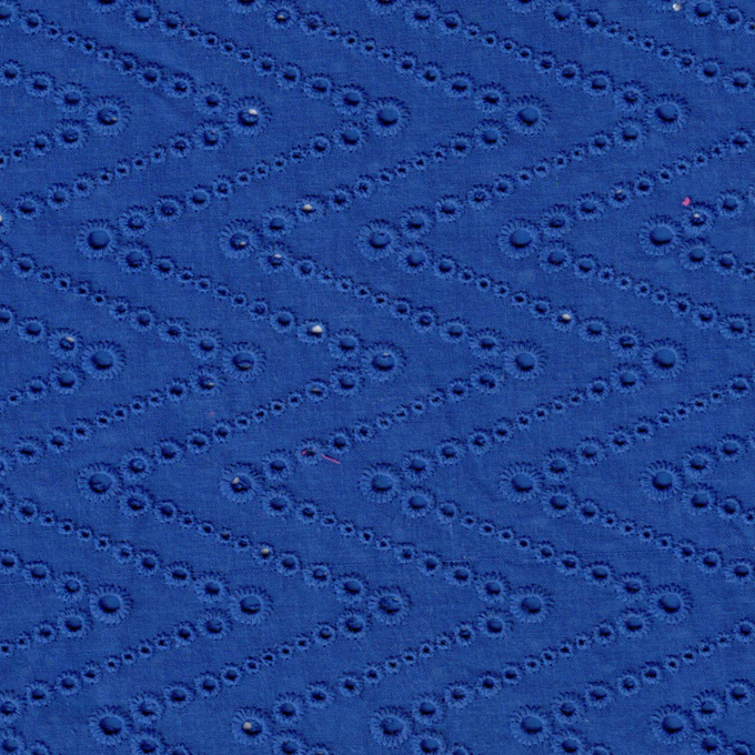 Tissu broderie anglaise bleu roi