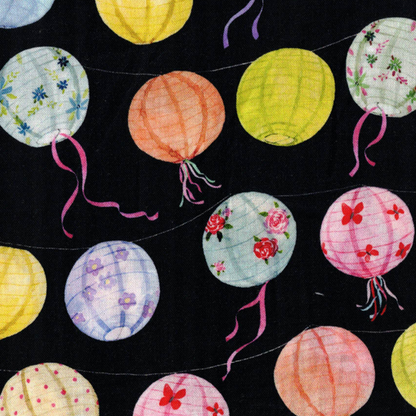 tissu patchwork coton motif lampions japonais
