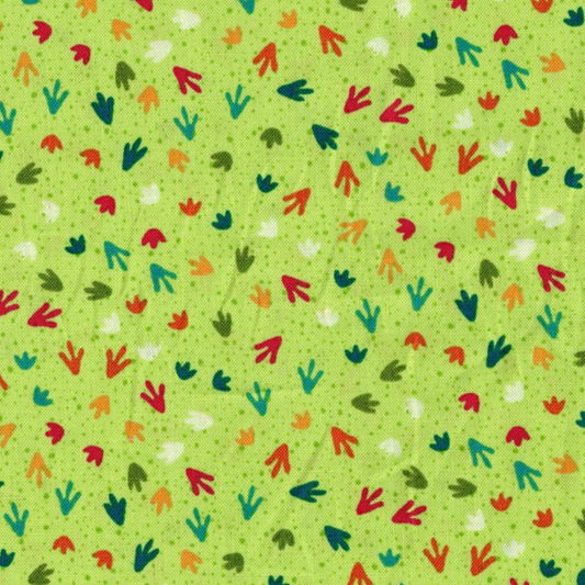 Tissu Makower UK D2539 Vert Dinosaure