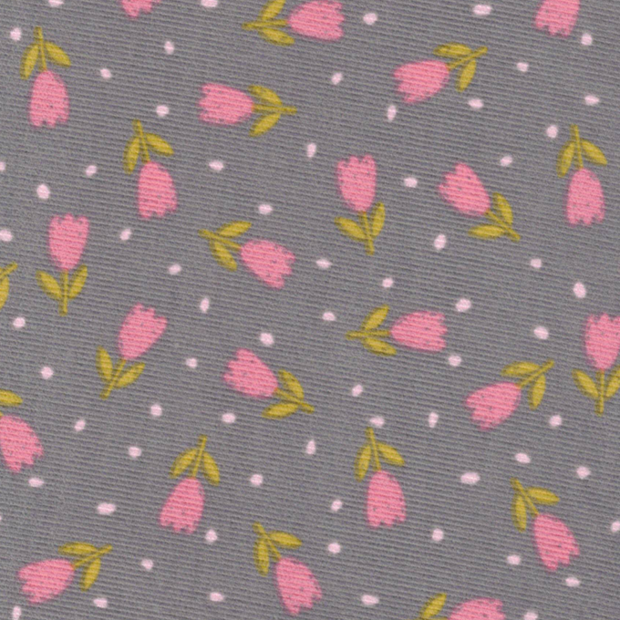 Velours milleraies fleurs rose