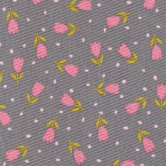 Velours milleraies fleurs rose