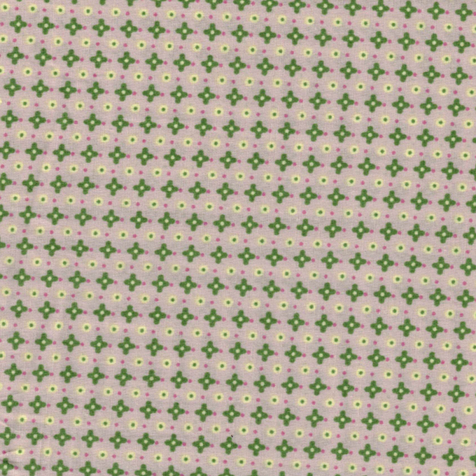 Tissu 100% coton fleurs vertes