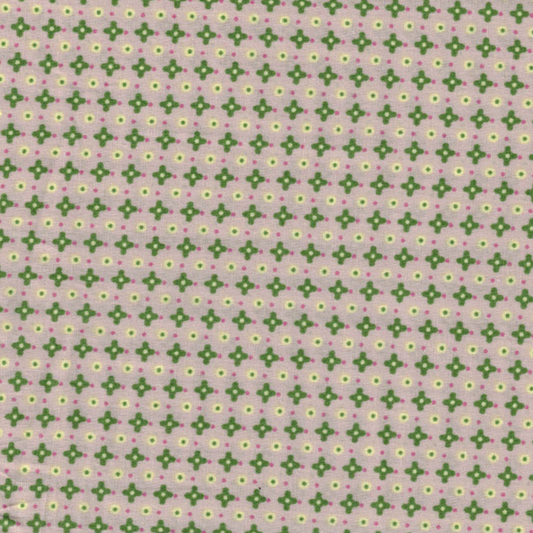 Tissu 100% coton fleurs vertes