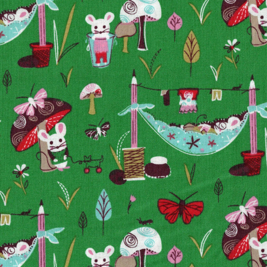 Tissu Windham Mouse Camp Vert