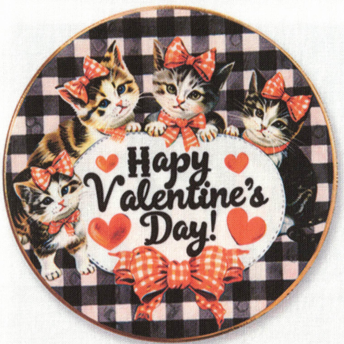Panneaux carrés Chats St Valentin