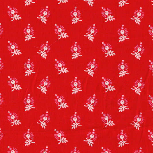 Tissu Makower UK D1464 : Petites Fleurs Blanches