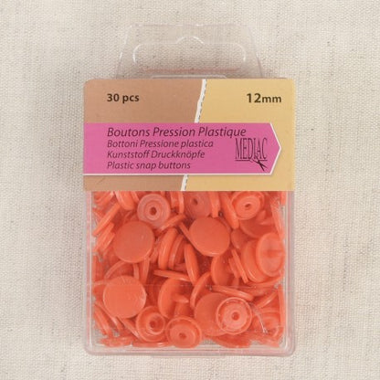 Bouton pression plastique 12mm - orange