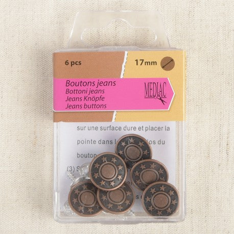 Mediac Boutons Jeans 17Mm*6 Sets