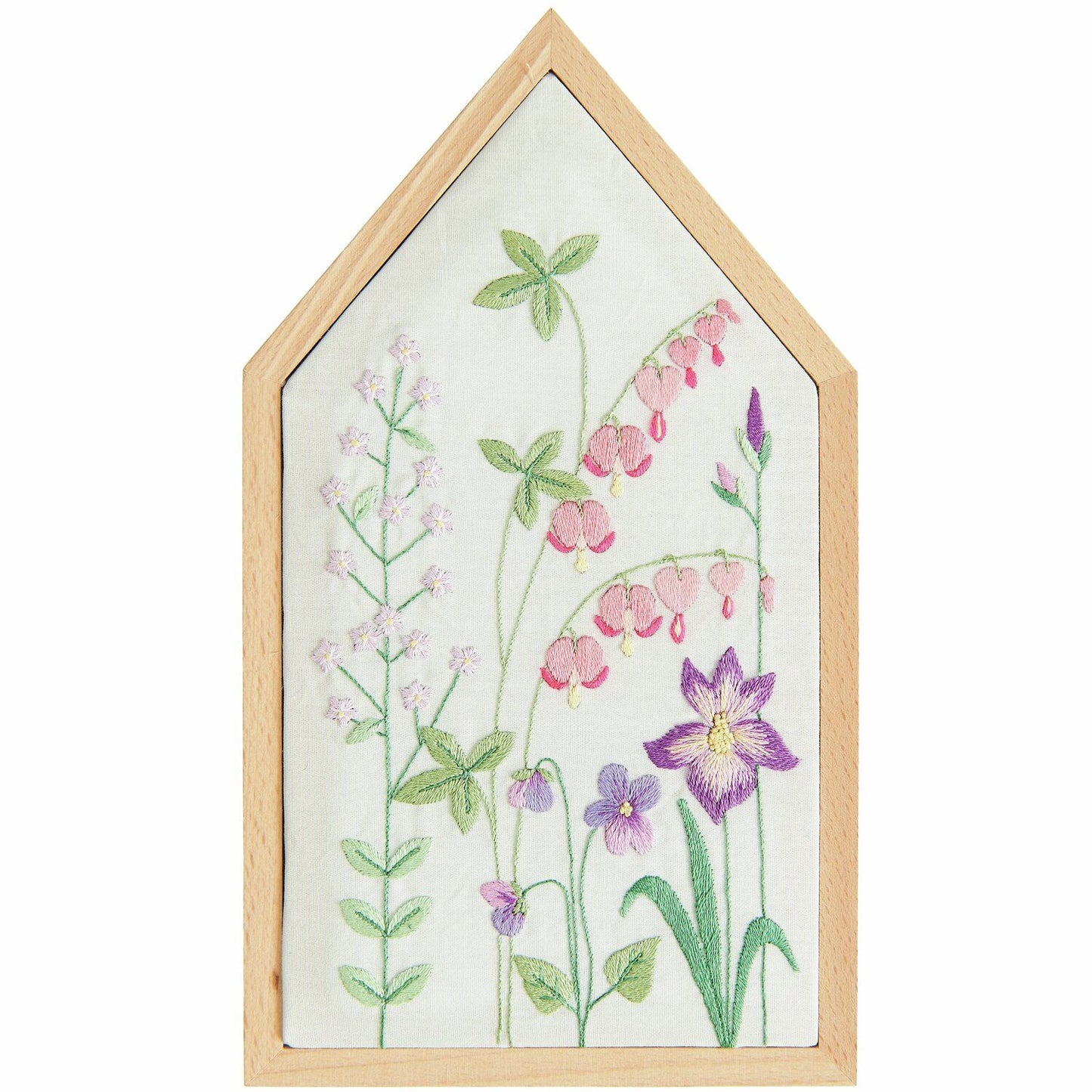 Rico Design Kit de broderie Pré-dessiné Prairie fleurie printanière 12,5 x 22,5 cm