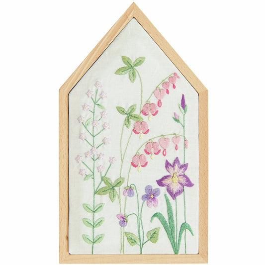 Rico Design Kit de broderie Pré-dessiné Prairie fleurie printanière 12,5 x 22,5 cm