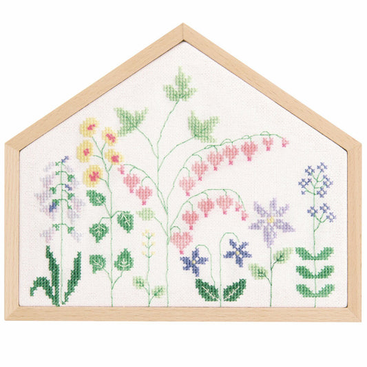 Rico Design Kit de broderie au point de croix compté Prairie fleurie