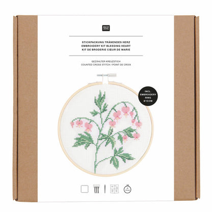 Rico Design Kit de broderie au point de croix compté « Cœur qui pleure »