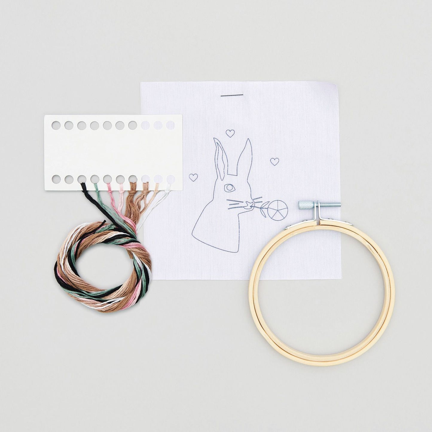 Rico Design Paquet à broder Lapin pré-dessiné Ø10cm