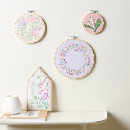 Rico Design Kit de broderie Pré-dessiné Prairie fleurie printanière 12,5 x 22,5 cm